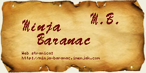 Minja Baranac vizit kartica